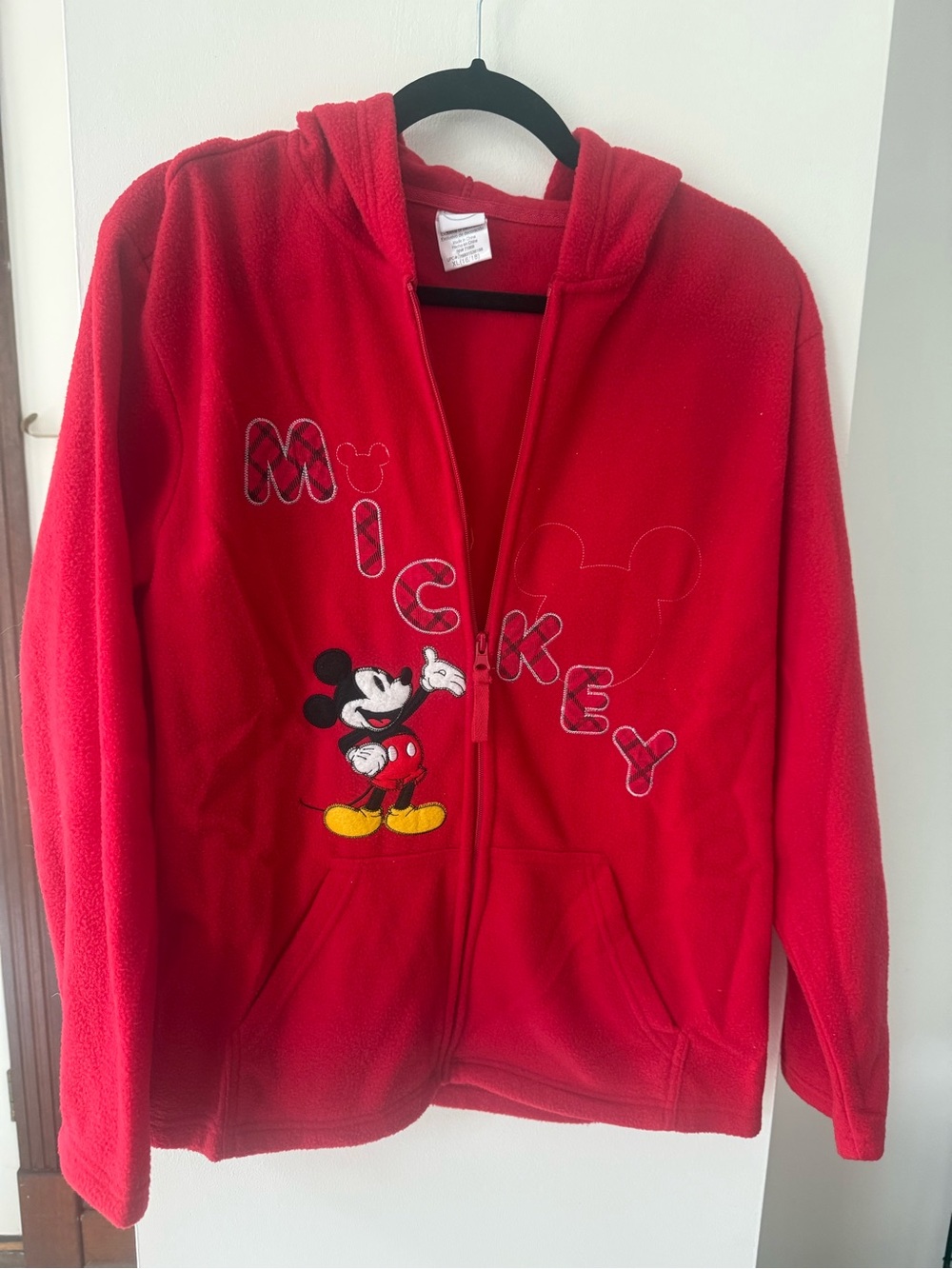Disney Red Mickey Mouse Fleece zip  up hoodie